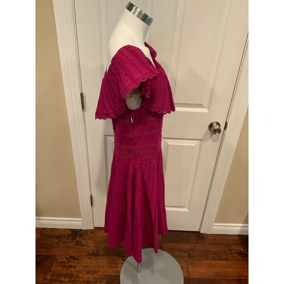 Ted Baker Fuchsia Purple Off The Shoulder Dilpree Knit Mini Dress, Size 4 / L - Picture 5 of 8